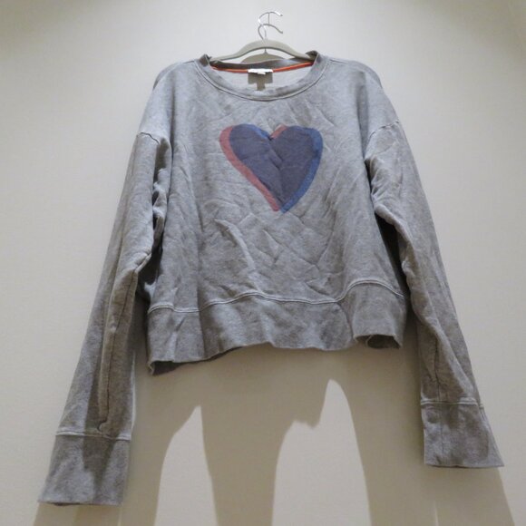 EVEREVE Heart Sweatshirt Sweater in Grey Blue Casual Lounge Comfy Oversized XL - Picture 7 of 11